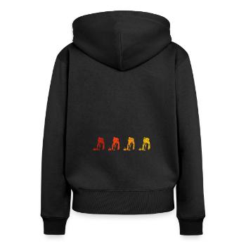 Curling sur glace Curling Retro Cadeau - Sweat à capuche zippé Premium bio Femme - noir - Dos - Julia (174cm)