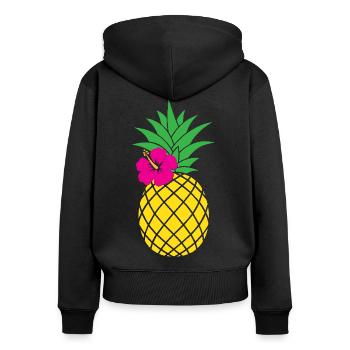 Pineapple Costume Hawaiian Fruit Carnival hawaiian - Women's Premium Organic Zip Hoodie - black - Back - Julia (174cm)