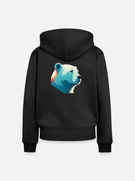 Eisbär - Frauen Premium Bio Zip Hoodie - Schwarz