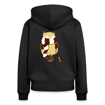 Frostii Monster - Frauen Premium Bio Zip Hoodie - Schwarz - Hinten - Julia (174cm)