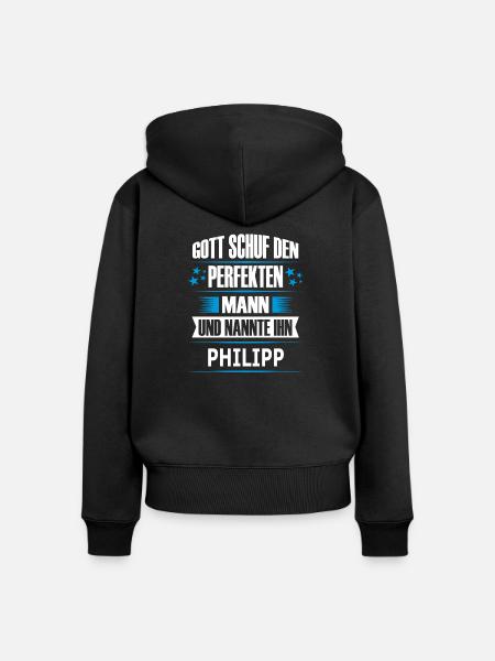 PHILIPP - Frauen Premium Bio Zip Hoodie - Schwarz