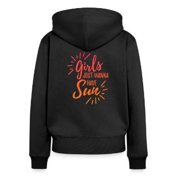 Les filles veulent juste avoir le soleil - Sweat à capuche zippé Premium bio Femme - noir - Dos - Julia (174cm)