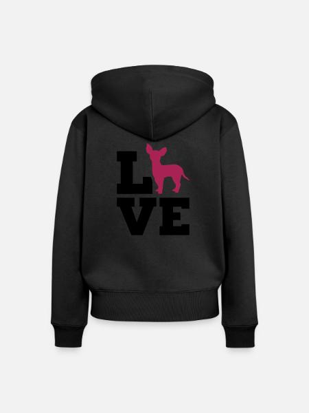 Chihuahua - Frauen Premium Bio Zip Hoodie - Schwarz