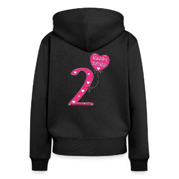2 Birthday Happy Birthady - Women's Premium Organic Zip Hoodie - black - Back - Julia (174cm)