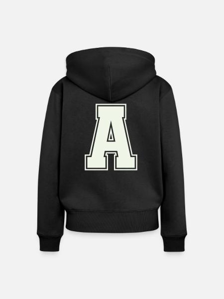 A Buchstabe - Frauen Premium Bio Zip Hoodie - Schwarz