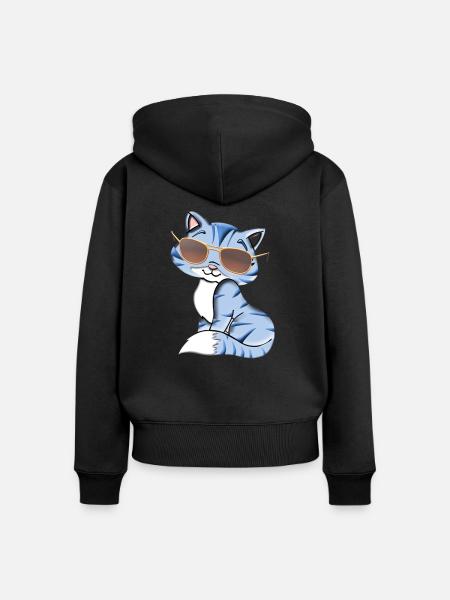 coole Katze - Frauen Premium Bio Zip Hoodie -