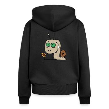 Schnecky - Women's Premium Organic Zip Hoodie - black - Back - Julia (174cm)