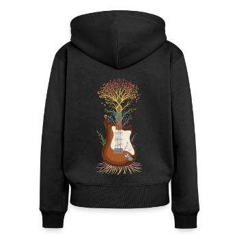 Guitar Graphic Guitar Player Rock Band Member Musi - Frauen Premium Bio Zip Hoodie - Schwarz - Hinten - Julia (174cm)