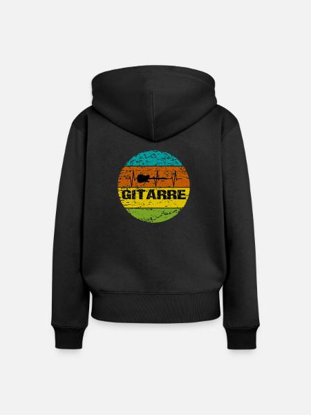 Gitarre - Frauen Premium Bio Zip Hoodie - Schwarz