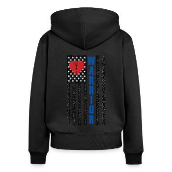Operation am offenen Herzen Krieger Warrior - Frauen Premium Bio Zip Hoodie - Schwarz - Hinten - Julia (174cm)