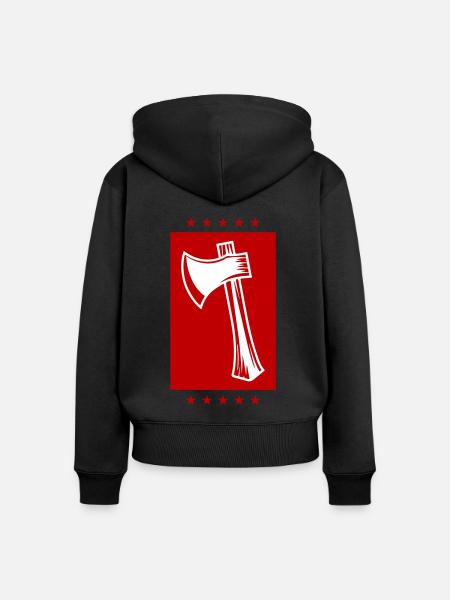 Axt Icon - Frauen Premium Bio Zip Hoodie - Schwarz