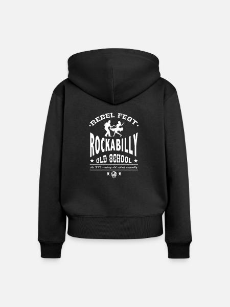 Rockabilly-Fest - Frauen Premium Bio Zip Hoodie - Schwarz