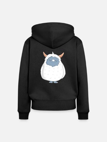 Yeti - Frauen Premium Bio Zip Hoodie - Schwarz