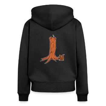 Astrein Cartoon Illustration Text schwarz - Frauen Premium Bio Zip Hoodie - Schwarz - Hinten - Julia (174cm)