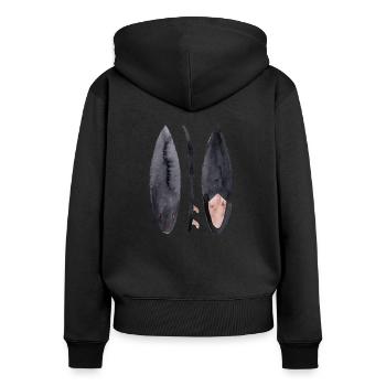 Surfboard in Watercolor - Women's Premium Organic Zip Hoodie - black - Back - Julia (174cm)