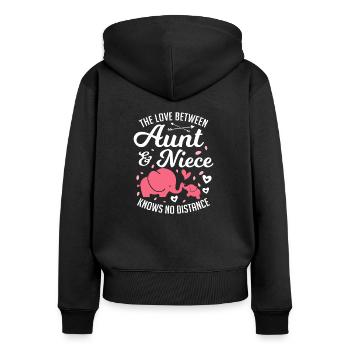 The Love Between Aunt And Niece Knows No Distance - Frauen Premium Bio Zip Hoodie - Schwarz - Hinten - Julia (174cm)