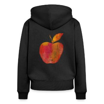 Red Apple Painted Watercolor Art Watercolor Red - Women's Premium Organic Zip Hoodie - black - Back - Julia (174cm)