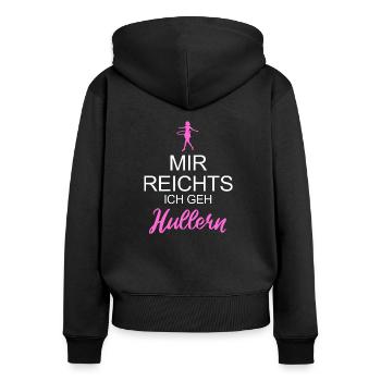 Ich Geh Hullern Frauen Hulahoop Geschenk - Frauen Premium Bio Zip Hoodie - Schwarz - Hinten - Julia (174cm)