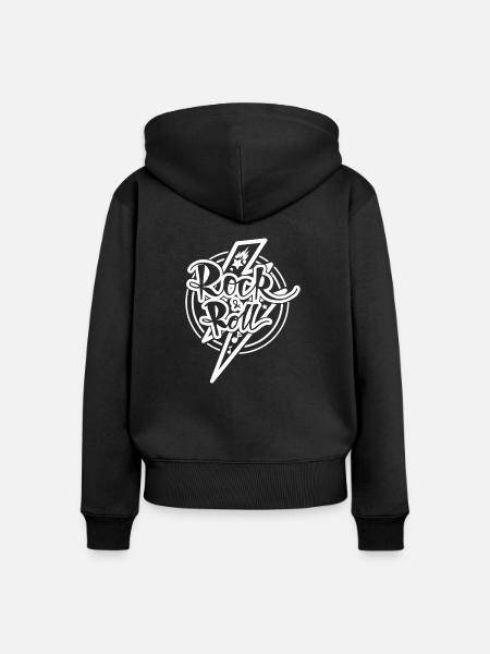 Rock Roll - Frauen Premium Bio Zip Hoodie - Schwarz