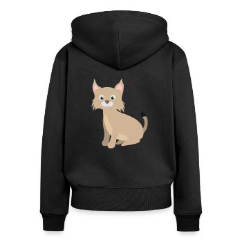 Lynx - Women's Premium Organic Zip Hoodie - black - Back - Julia (174cm)