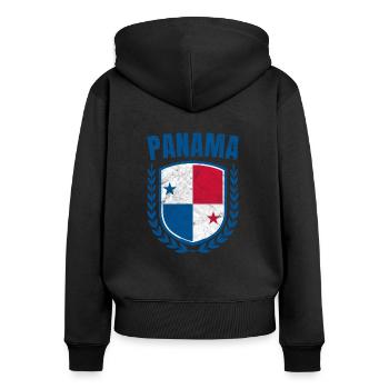 Panama - Women's Premium Organic Zip Hoodie - black - Back - Julia (174cm)