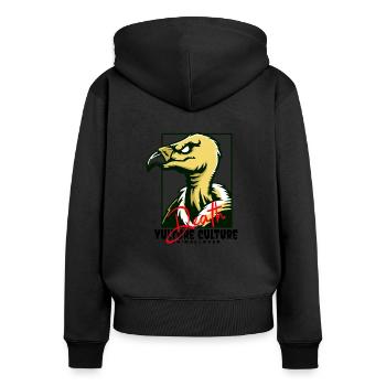 Vulture Culture Animal Lover - Frauen Premium Bio Zip Hoodie - Schwarz - Hinten - Julia (174cm)