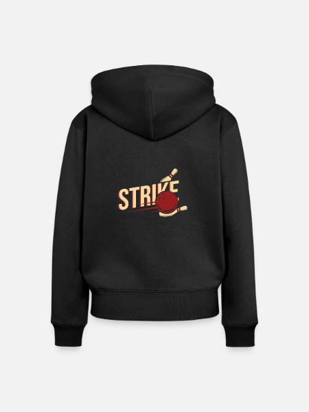Bowling - Frauen Premium Bio Zip Hoodie - Schwarz