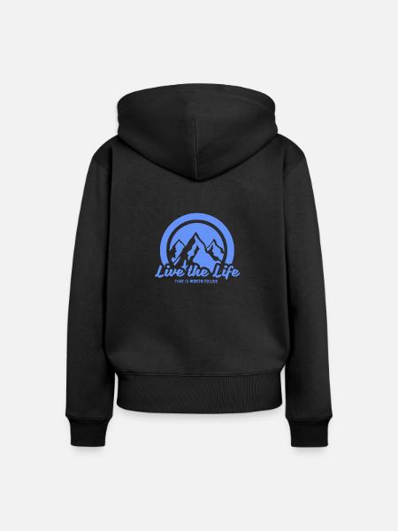 natur - Frauen Premium Bio Zip Hoodie - Schwarz