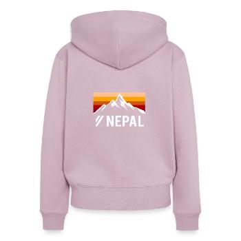 Népal montagnes montagnes pays - Sweat à capuche zippé Premium bio Femme - rose poudré - Dos - Julia (174cm)