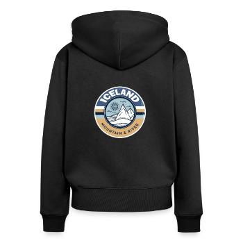 Islande - Sweat à capuche zippé Premium bio Femme - noir - Dos - Julia (174cm)