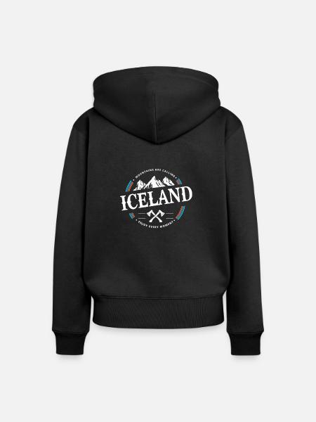 island - Frauen Premium Bio Zip Hoodie - Schwarz