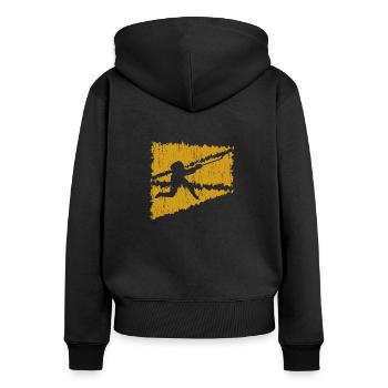 Eishockey - Frauen Premium Bio Zip Hoodie - Schwarz - Hinten - Julia (174cm)