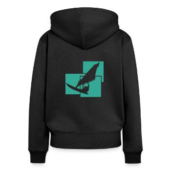 planche à voile - Sweat à capuche zippé Premium bio Femme - noir - Dos - Julia (174cm)