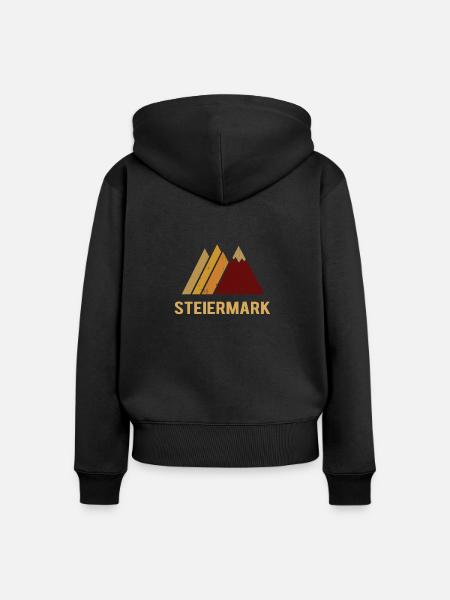 steiermark - Frauen Premium Bio Zip Hoodie - Schwarz