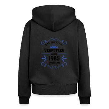 Verputzer Geburtstag 1985 Jahrgang Kollege Geb - Frauen Premium Bio Zip Hoodie - Schwarz - Hinten - Julia (174cm)