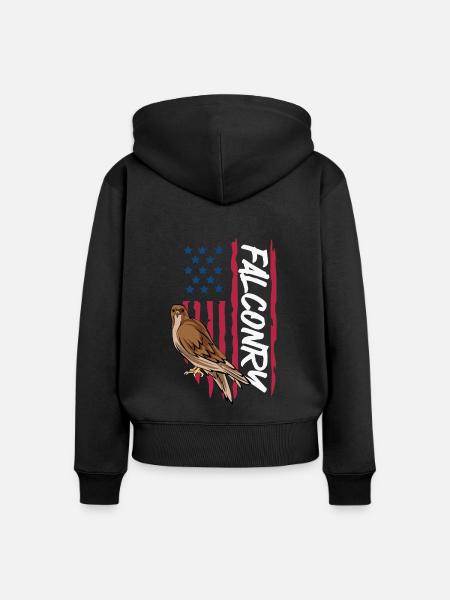Falknerei Ornithologie Geschenk - Frauen Premium Bio Zip Hoodie - Schwarz