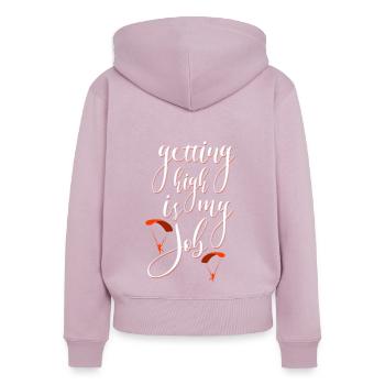 Gleitschirmfliegen Paragliding Freier Fall - Frauen Premium Bio Zip Hoodie - Altrosa - Hinten - Julia (174cm)