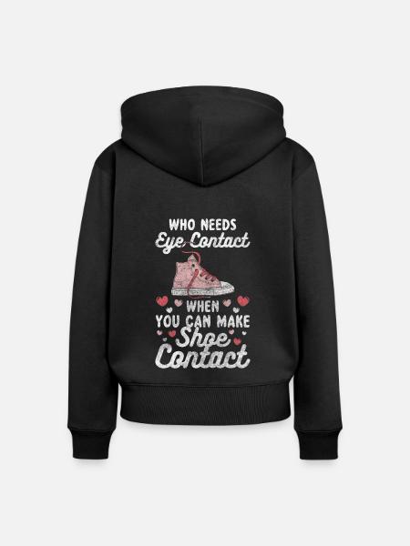 Schuhe Sammeln Trend Kaufsüchtig - Frauen Premium Bio Zip Hoodie - Schwarz