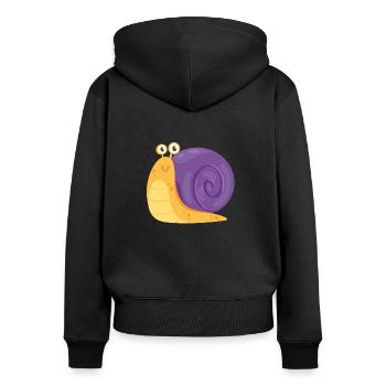 Friendly snail - Women's Premium Organic Zip Hoodie - black - Back - Julia (174cm)