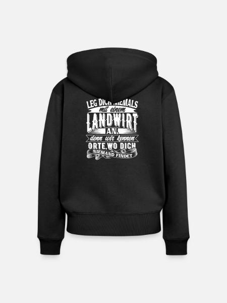 Landwirt - Frauen Premium Bio Zip Hoodie - Schwarz