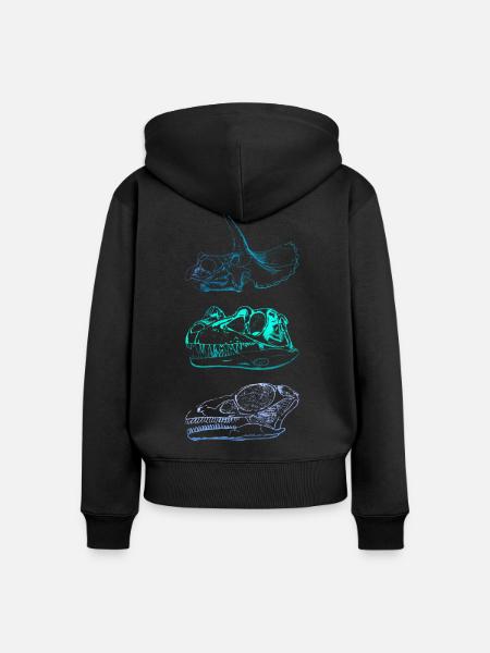 Dinosaurier-Schädel - Frauen Premium Bio Zip Hoodie - Schwarz