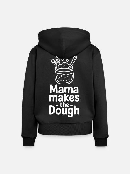 Mama macht den Teig - Frauen Premium Bio Zip Hoodie - Schwarz
