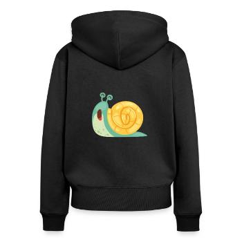 Funny snail - Women's Premium Organic Zip Hoodie - black - Back - Julia (174cm)