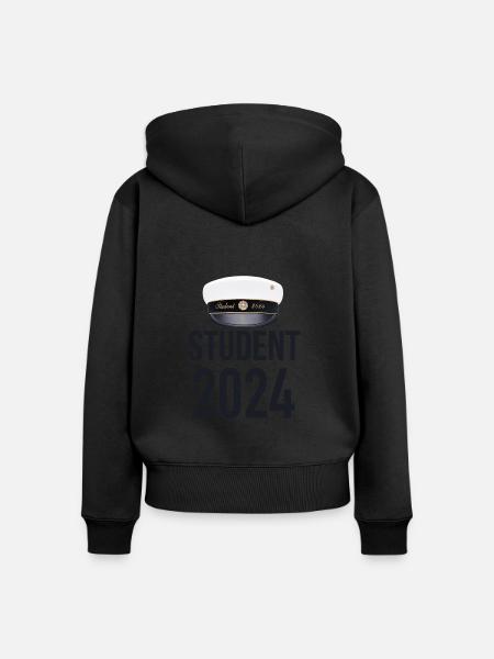 Abschlussfeier 2024 Abiturfeier - Frauen Premium Bio Zip Hoodie - Schwarz
