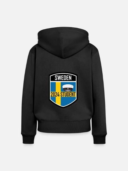 Abschlussfeier 2024 Abiturfeier - Frauen Premium Bio Zip Hoodie - Schwarz