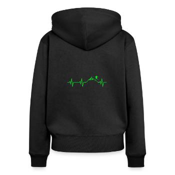 Ski Heartbeat Mountains Ski ECG Cadeau Tshirt - Sweat à capuche zippé Premium bio Femme - noir - Dos - Julia (174cm)