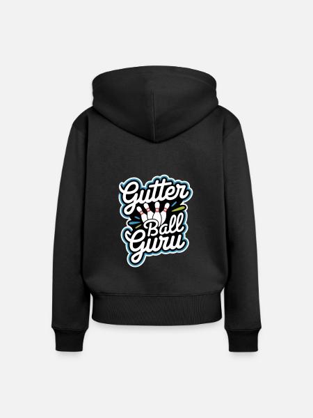Gutter Ball Guru 11 - Frauen Premium Bio Zip Hoodie - Schwarz