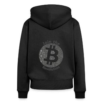 The Bitcoin Revolt - Women's Premium Organic Zip Hoodie - black - Back - Julia (174cm)