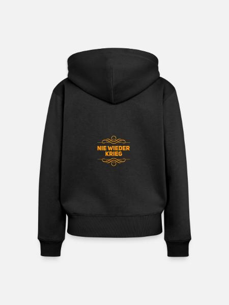 ich bin friedlich - Frauen Premium Bio Zip Hoodie - Schwarz