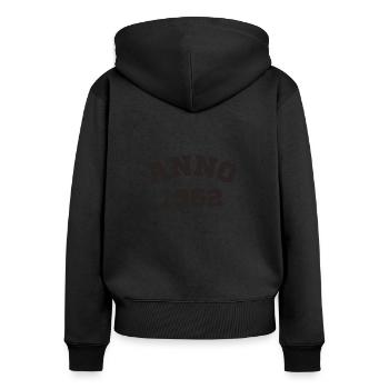 Anno 1952 Birthday Year of birth - Women's Premium Organic Zip Hoodie - black - Back - Julia (174cm)